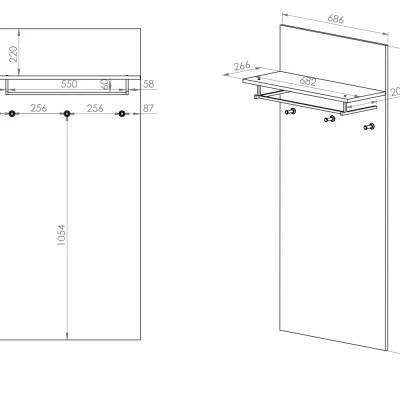 Garderobe mit Regal BEDA – Eiche Artisan