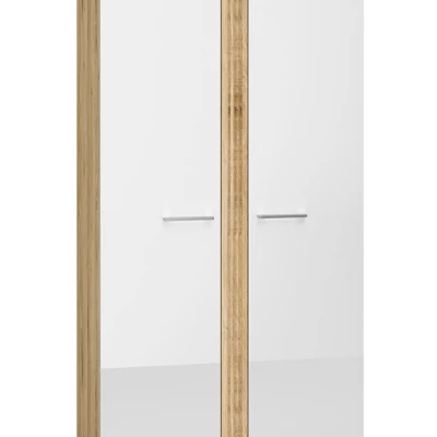 Zweitüriger Kleiderschrank ALIZA – Breite 92 cm, Castello-Eiche / weiß