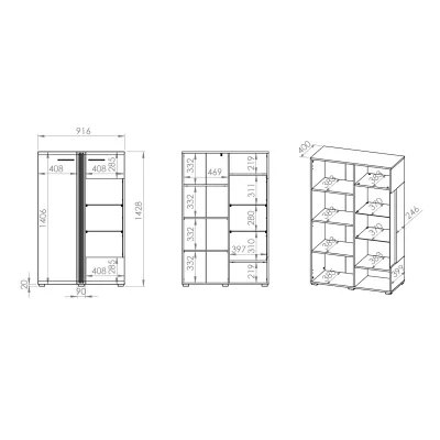 Zweitürige Vitrine ALIZA – rechts, Castello-Eiche / weiß