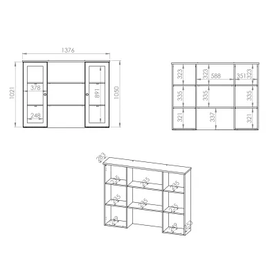 Büffetschrank BRIANA – Weiß / Lefkas-Eiche