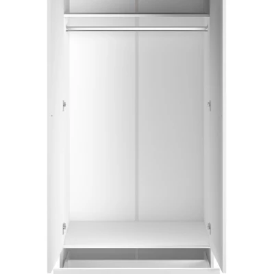 Zweitüriger Schrank BRIANA – Breite 92 cm, Weiß / Lefkas-Eiche