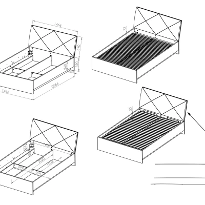 Doppelbett BRIANA 140x200 – weiß