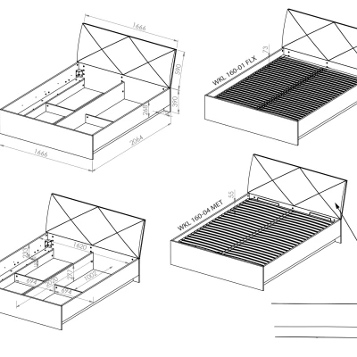 Doppelbett BRIANA 160x200 – weiß