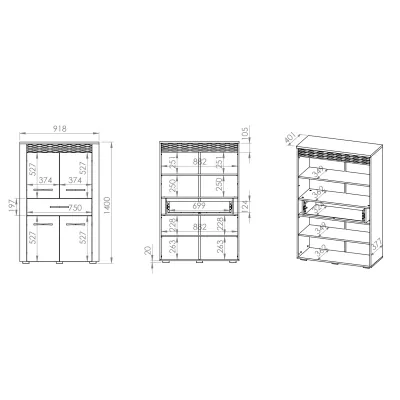 Kombinierte Kommode DIANDRA – Artisan-Eiche