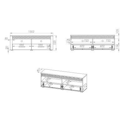 TV-Bank DIANDRA – Eiche Artisan