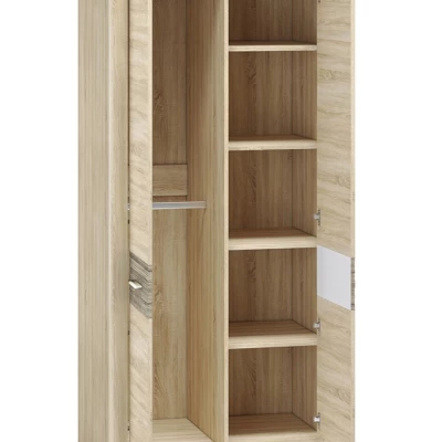 Kleiderschrank KAELA – Breite 92 cm, hell sonoma / sonoma Trüffel