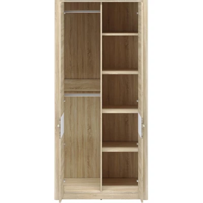 Kleiderschrank KAELA – Breite 92 cm, hell sonoma / sonoma Trüffel