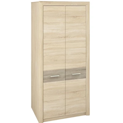 Kleiderschrank KAELA – Breite 92 cm, hell sonoma / sonoma Trüffel