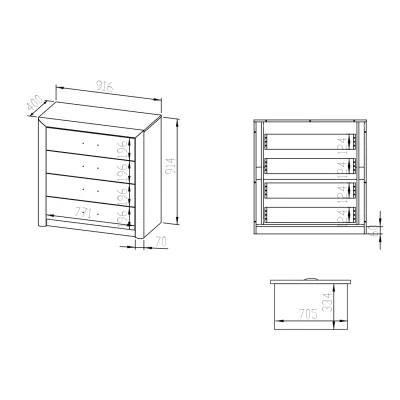 Schubladenschrank KAELA – hell Sonoma / Sonoma Trüffel