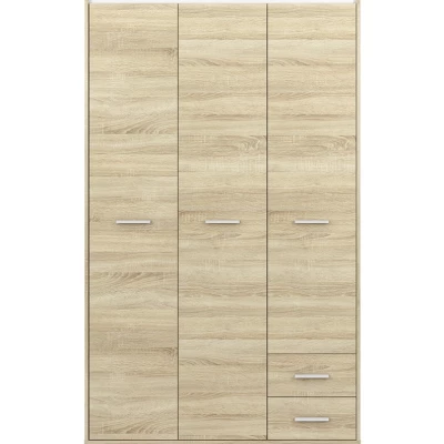 Hoher Kleiderschrank GVENDA – Breite 120 cm, Eiche hell