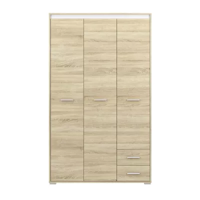 Hoher Kleiderschrank GVENDA – Breite 120 cm, Eiche hell