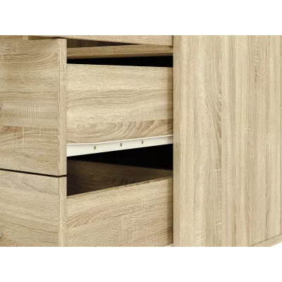 Hoher Kleiderschrank GVENDA – Breite 120 cm, Eiche hell