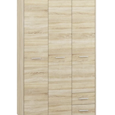 Hoher Kleiderschrank GVENDA – Breite 120 cm, Eiche hell