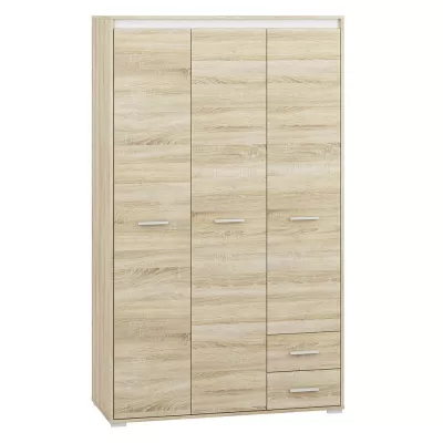 Hoher Kleiderschrank GVENDA – Breite 120 cm, Eiche hell