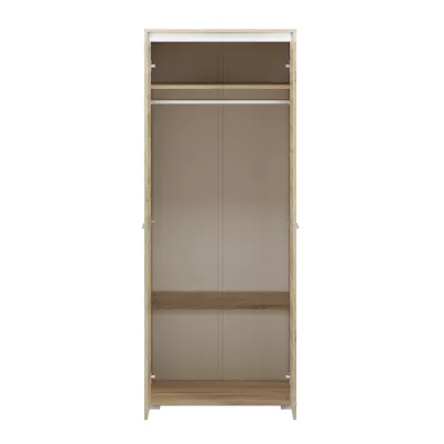 Zweitüriger Kleiderschrank GVENDA – Breite 80 cm, helle Sonoma-Eiche