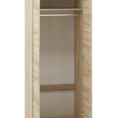 Zweitüriger Kleiderschrank GVENDA – Breite 80 cm, helle Sonoma-Eiche