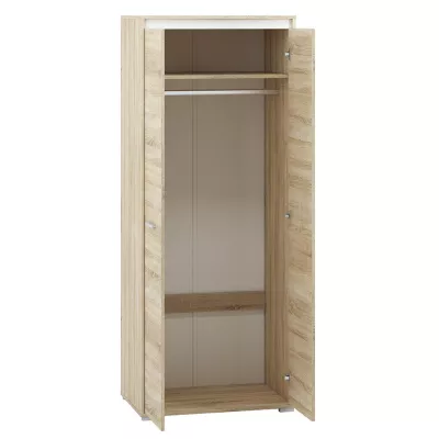 Zweitüriger Kleiderschrank GVENDA – Breite 80 cm, helle Sonoma-Eiche