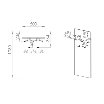 Schmale Wandgarderobe mit Ablage RUAN – hell Sonoma