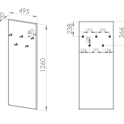 Schmale Wandgarderobe RUAN – schwarz