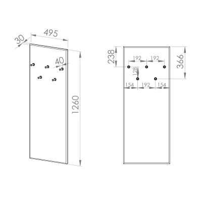 Schmale Wandgarderobe RUAN – schwarz