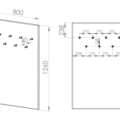 Breite Wandgarderobe RUAN – schwarz