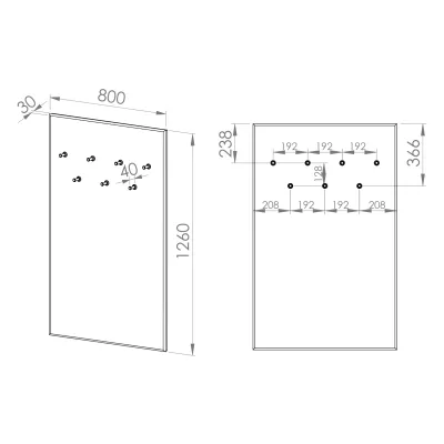 Breite Wandgarderobe RUAN – schwarz