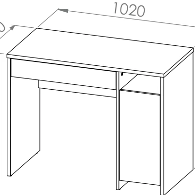 Schreibtisch mit Türen und Schublade EMILA – Weiß