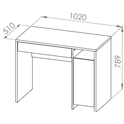 Schreibtisch mit Türen und Schublade EMILA – Weiß