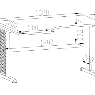 Schreibtisch fürs Büro JOLIE – rechts, helle Sonoma