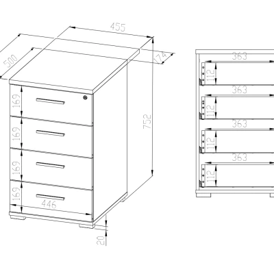 Schubladencontainer mit Schlüssel JOLIE – hell Sonoma