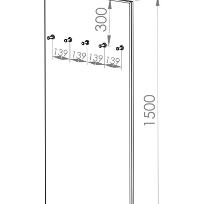 Breite Wandgarderobe INGO – grau