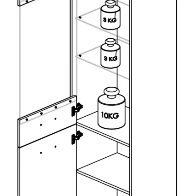 Vitrine mit verglastem Teil BEDA – Eiche Artisan