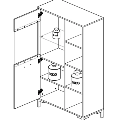 Vitrine mit Regalböden BEDA – Eiche Artisan