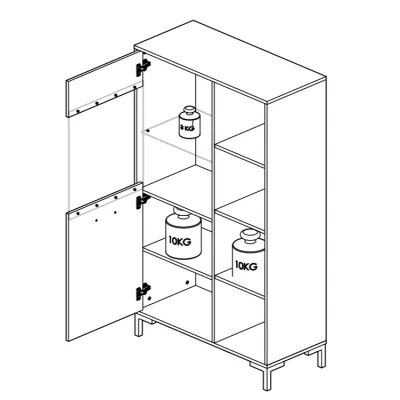 Vitrine mit Regalböden BEDA – Eiche Artisan