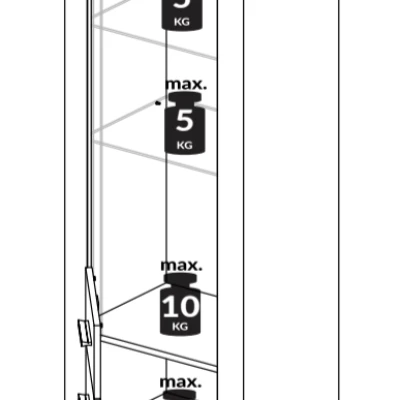 Zweitürige Vitrine mit Glasteil KAELA – helles Sonoma / Sonoma-Trüffel