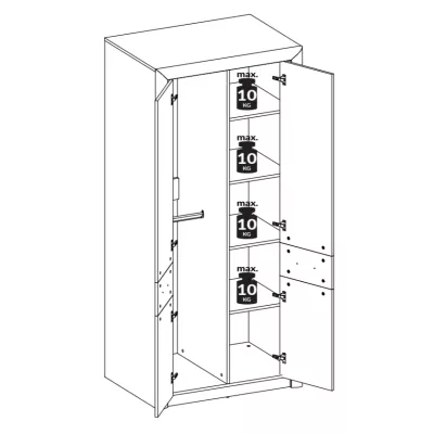 Kleiderschrank KAELA – Breite 92 cm, hell sonoma / sonoma Trüffel