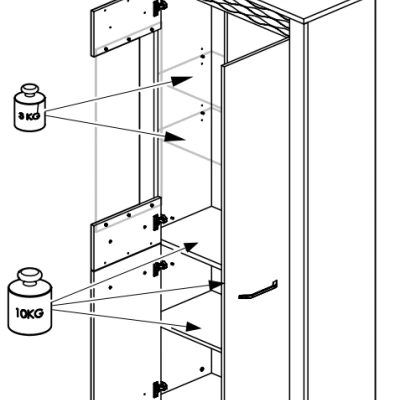 Vitrine mit Regalböden DERIKA – weiße Kiefer