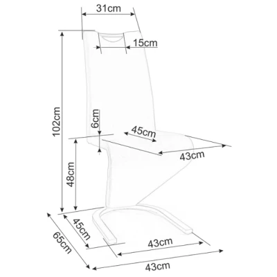 Stilvoller Esszimmerstuhl GALIANA – schwarz / dunkelbeige