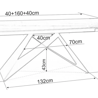 Ausziehbarer Esstisch VIDOR 3 – 160x90, Schwarz / Schwarz matt