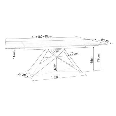 Ausziehbarer Esstisch VIDOR 3 – 160x90, Braun / Schwarz matt