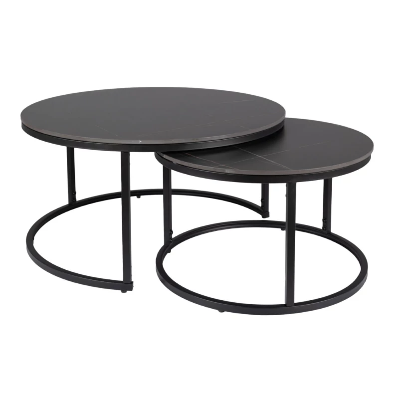 Couchtisch-Set EVODIA 4 – Schwarz matt