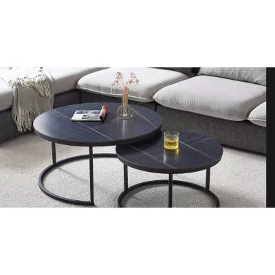 Couchtisch-Set EVODIA 4 – Schwarz matt