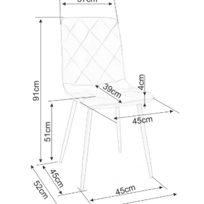 Gepolsterter Esszimmerstuhl KINKA – Schwarz / Dunkelbeige