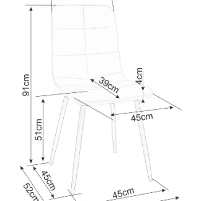 Gepolsterter Esszimmerstuhl KERA – Schwarz / Dunkelbeige