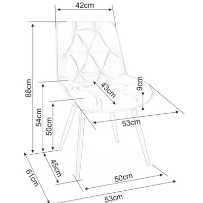 Moderner Stuhl LUSINE – schwarz / grau