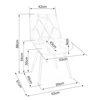 Moderner Stuhl LUSINE – schwarz / grau