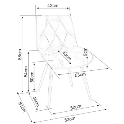 Moderner Stuhl LUSINE – schwarz / gelb