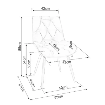 Moderner Stuhl LUSINE – schwarz / gelb