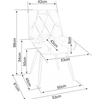 Moderner Stuhl LUSINE – schwarz / schwarz