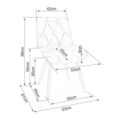 Moderner Stuhl LUSINE – schwarz / schwarz